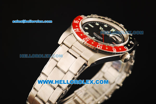 Rolex GMT-Master Swiss ETA 2846 Automatic Movement Steel Case with Black Dial and Ceramic Bezel - Click Image to Close